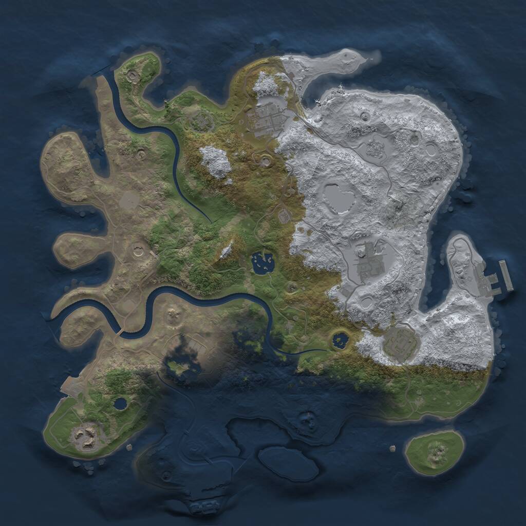 Rust Map: Procedural Map, Size: 3350, Seed: 40000, 12 Monuments