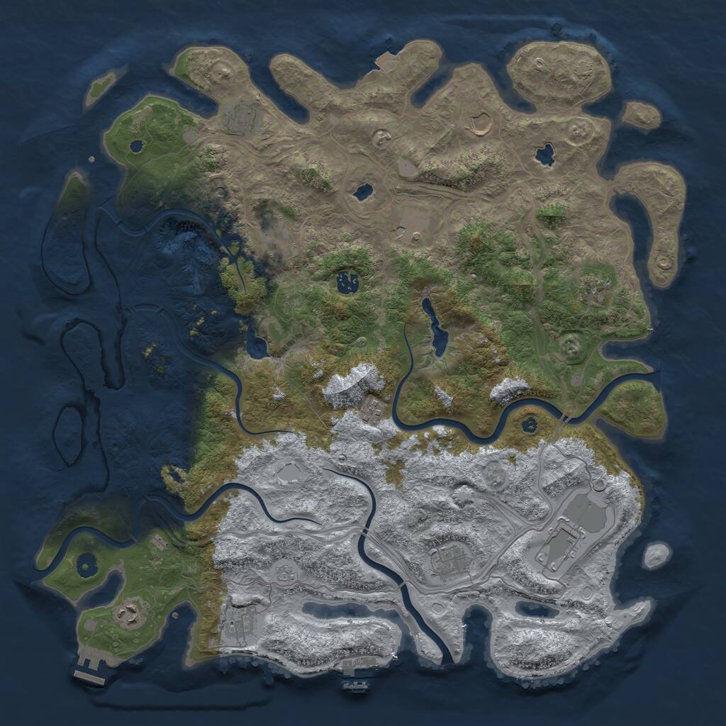Rust Map: Procedural Map, Size: 4700, Seed: 48758, 17 Monuments