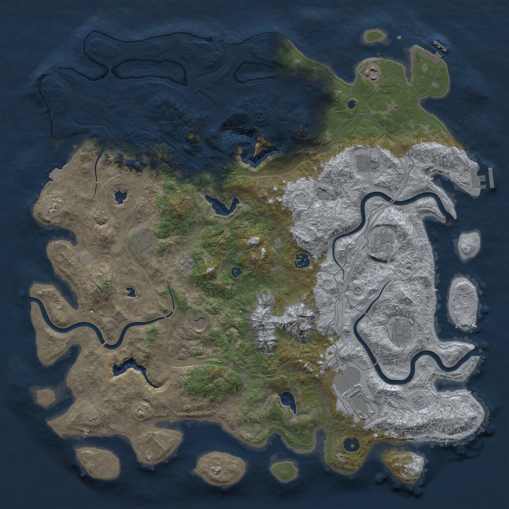 Rust Map: Procedural Map, Size: 5000, Seed: 62356696, 15 Monuments