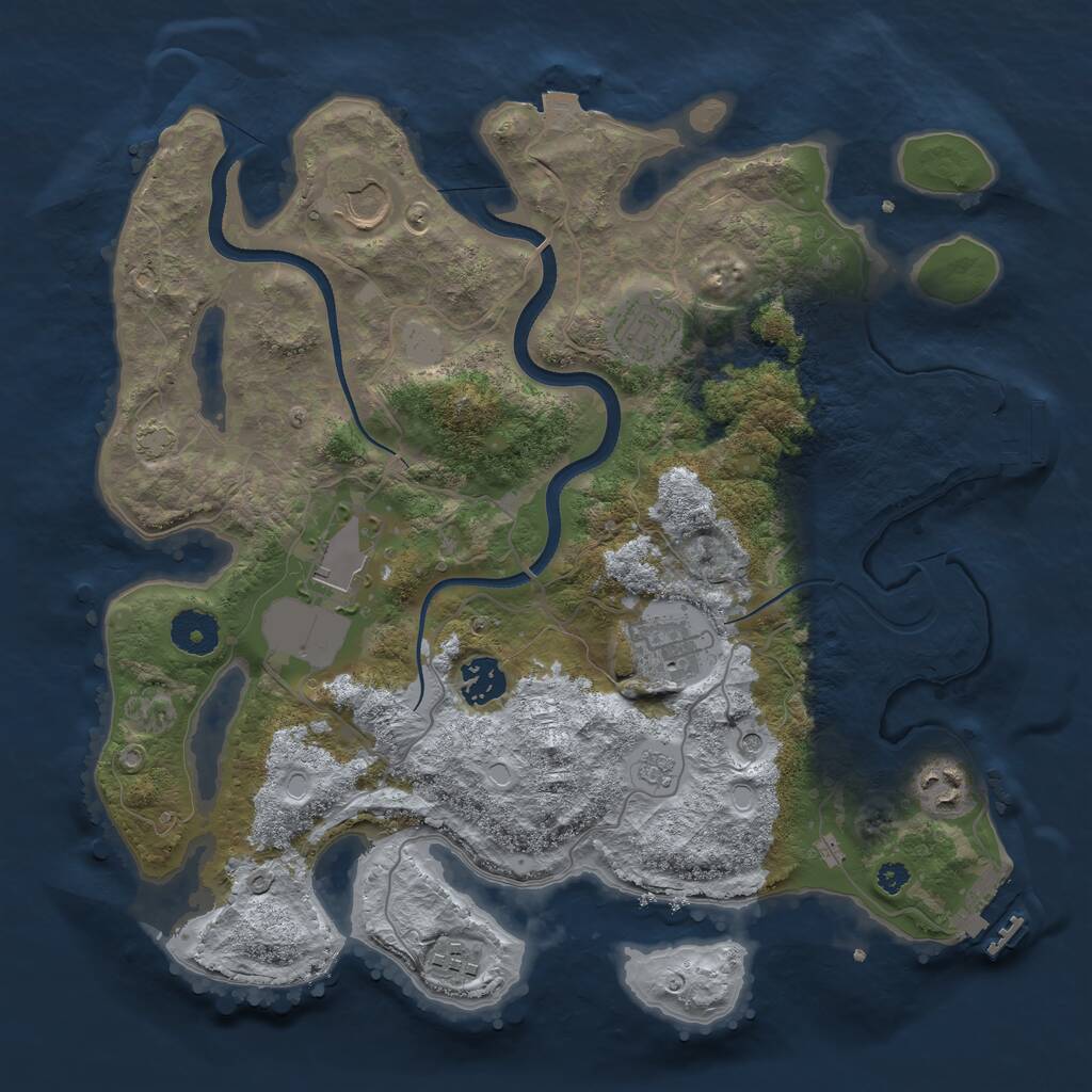 Rust Map: Procedural Map, Size: 3500, Seed: 1918564836, 13 Monuments