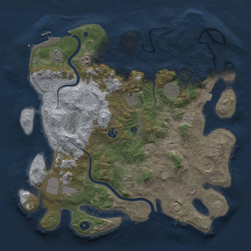 Rust Map: Procedural Map, Size: 3935, Seed: 3323282, 15 Monuments