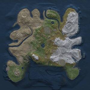 Thumbnail Rust Map: Procedural Map, Size: 3200, Seed: 1593156290, 14 Monuments