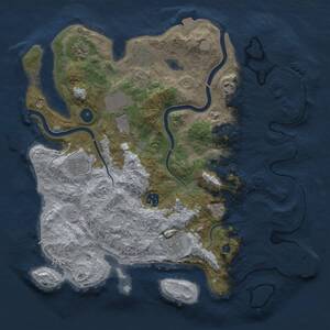Thumbnail Rust Map: Procedural Map, Size: 3750, Seed: 1696206858, 14 Monuments