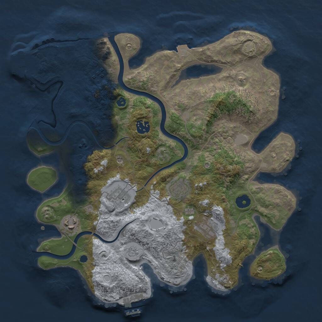 Rust Map: Procedural Map, Size: 3450, Seed: 457457, 12 Monuments