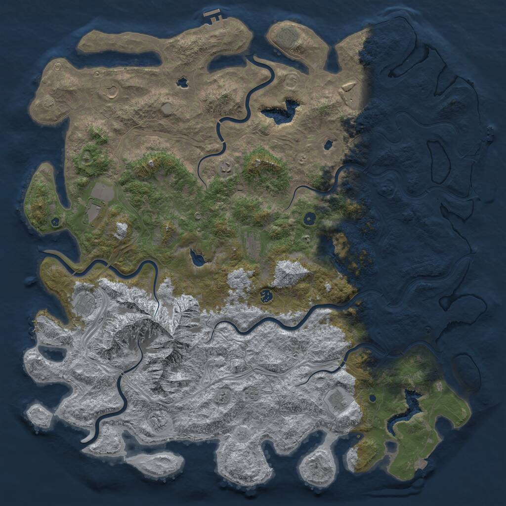 Rust Map: Procedural Map, Size: 6000, Seed: 811061000, 17 Monuments