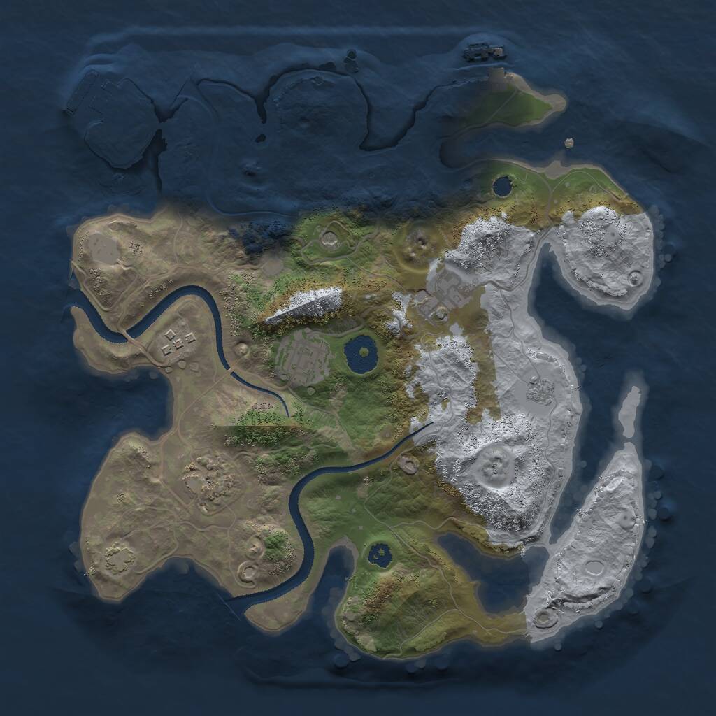 Rust Map: Procedural Map, Size: 3000, Seed: 50126271, 10 Monuments
