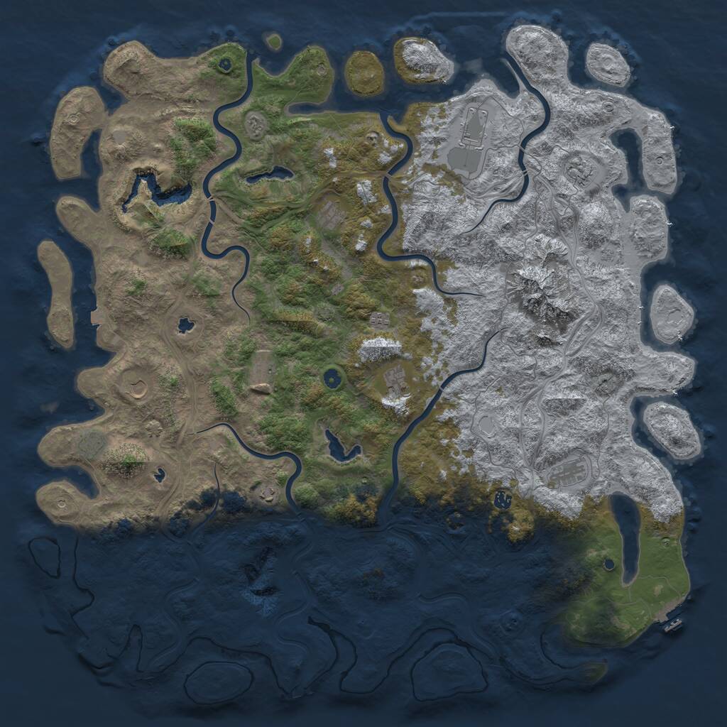 Rust Map: Procedural Map, Size: 6000, Seed: 12800, 17 Monuments