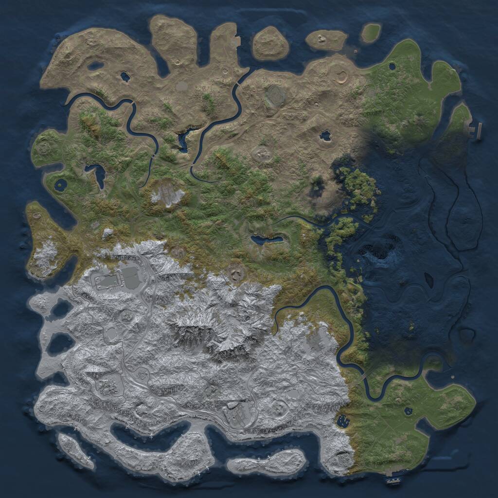 Rust Map: Procedural Map, Size: 6000, Seed: 260499, 17 Monuments
