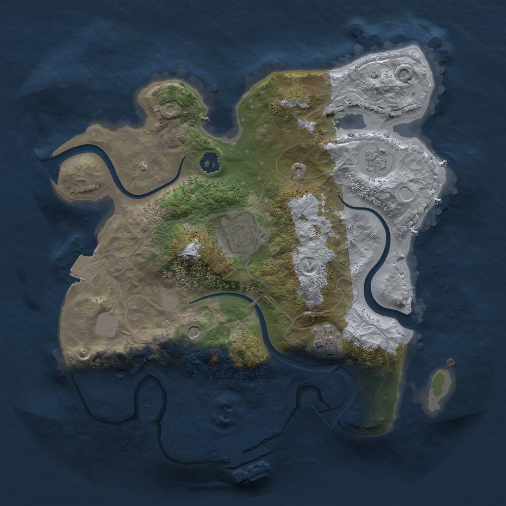 Rust Map: Procedural Map, Size: 2500, Seed: 5521, 6 Monuments