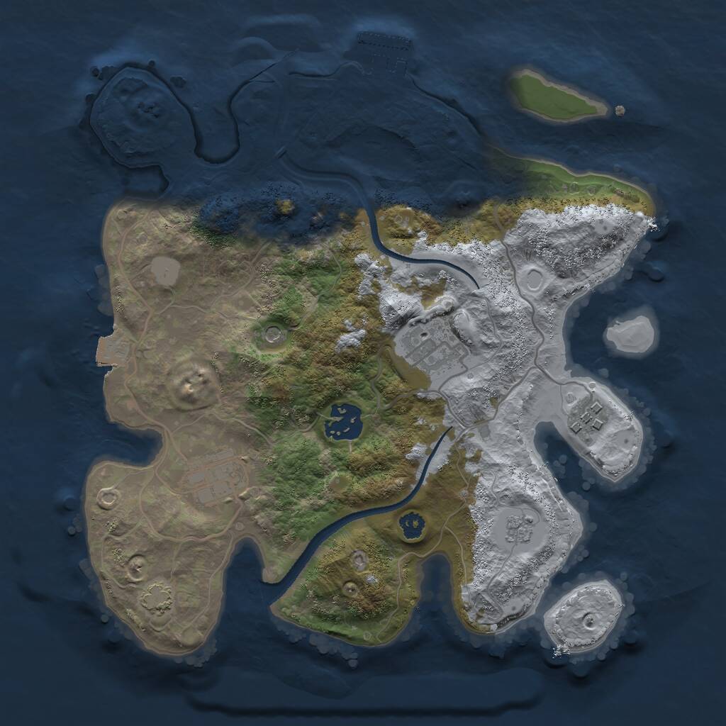 Rust Map: Procedural Map, Size: 2850, Seed: 1460214606, 9 Monuments