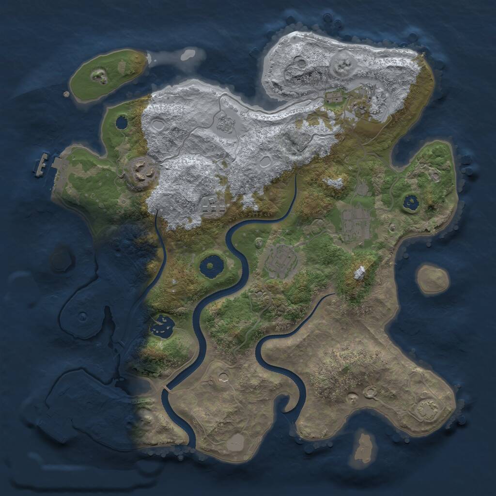Rust Map: Procedural Map, Size: 3250, Seed: 1586544950, 12 Monuments