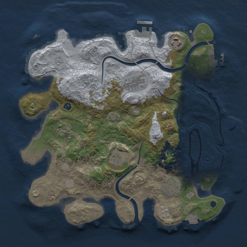 Rust Map: Procedural Map, Size: 3250, Seed: 1587426363, 12 Monuments