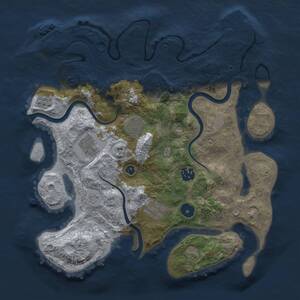 Thumbnail Rust Map: Procedural Map, Size: 3300, Seed: 1953944754, 12 Monuments