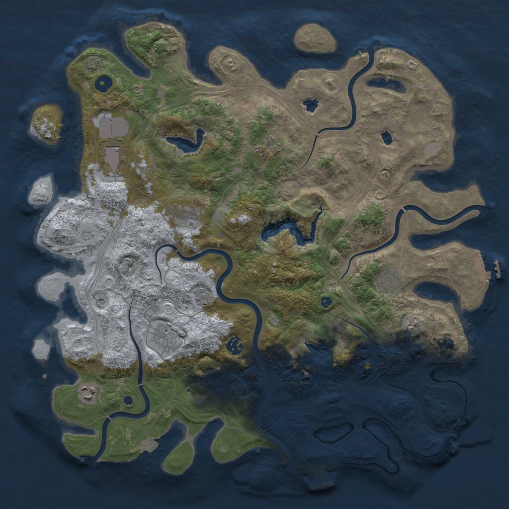 Rust Map: Procedural Map, Size: 4500, Seed: 1613081081, 14 Monuments