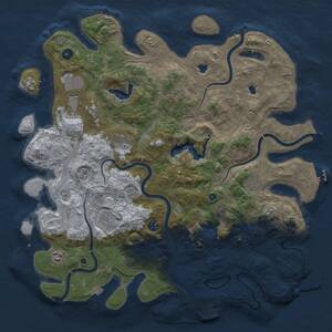 Thumbnail Rust Map: Procedural Map, Size: 4500, Seed: 1613081081, 14 Monuments
