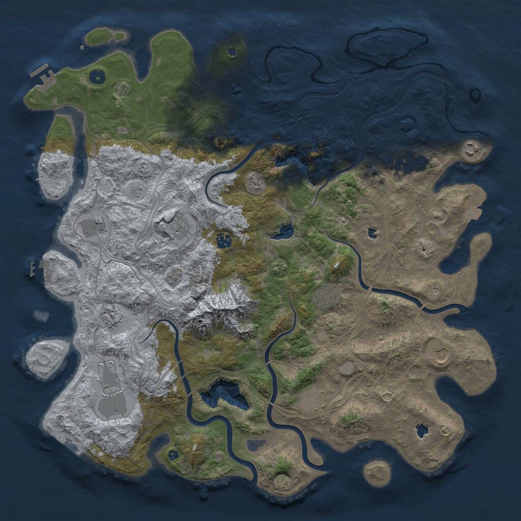 Rust Map: Procedural Map, Size: 5000, Seed: 11223344, 17 Monuments