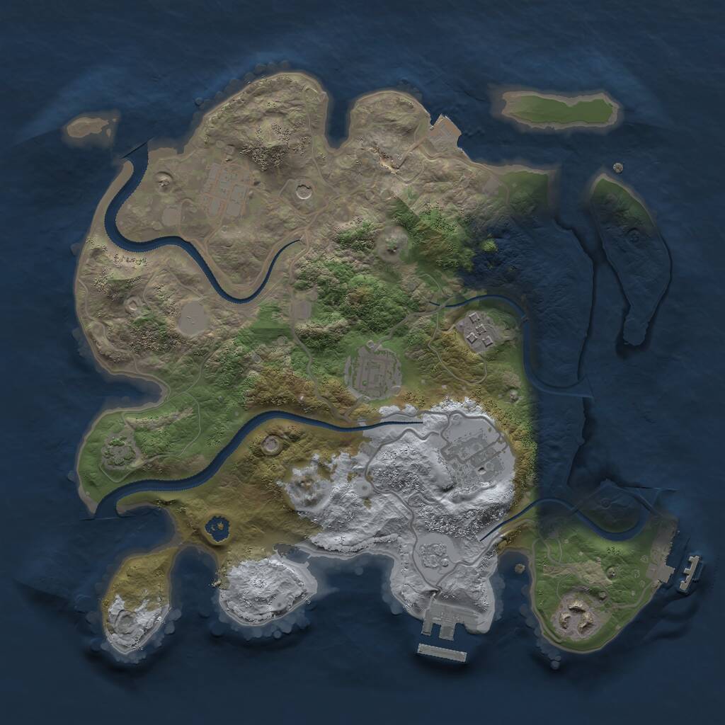 Rust Map: Procedural Map, Size: 3000, Seed: 10563, 11 Monuments