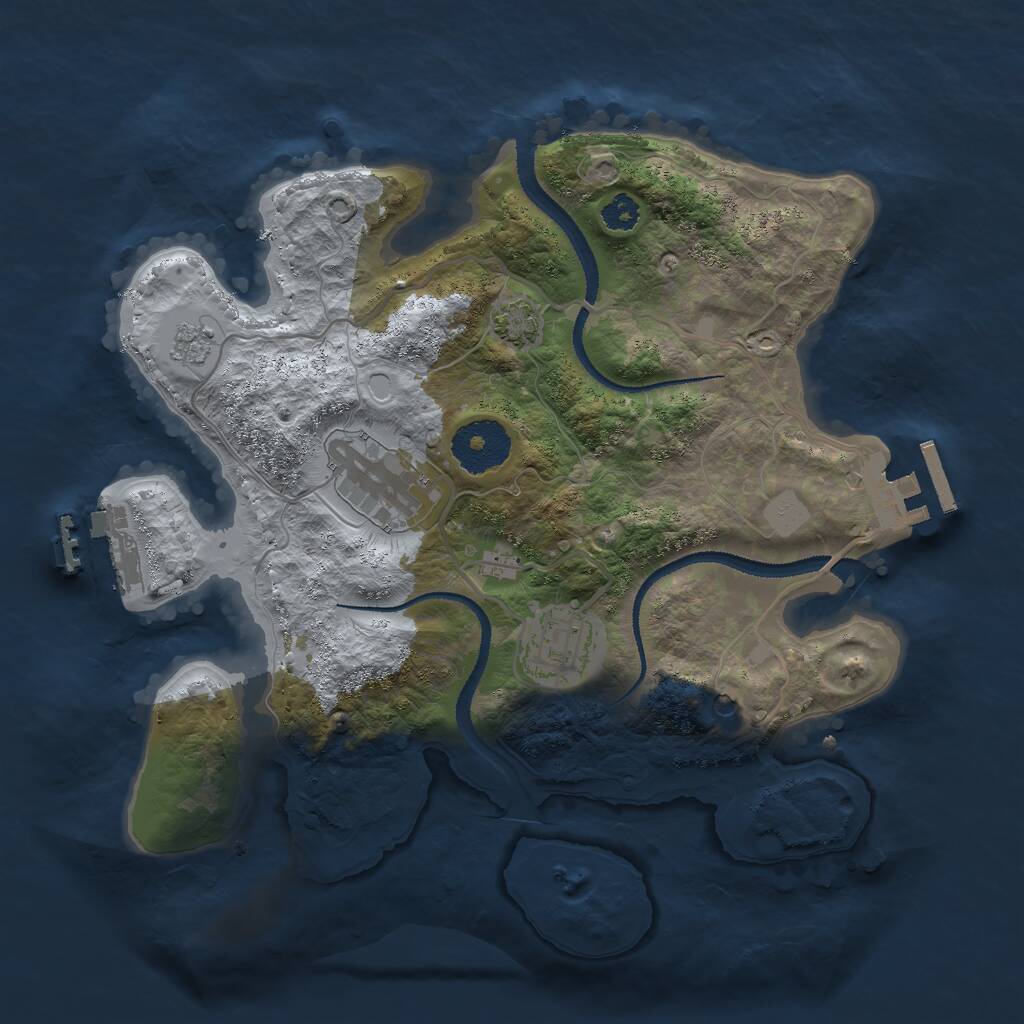 Rust Map: Procedural Map, Size: 2800, Seed: 188252, 8 Monuments