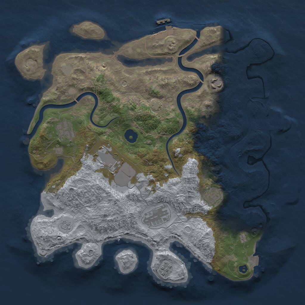 Rust Map: Procedural Map, Size: 3500, Seed: 603060261, 12 Monuments