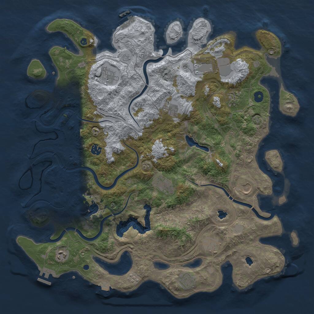Rust Map: Procedural Map, Size: 4500, Seed: 1651384735, 17 Monuments