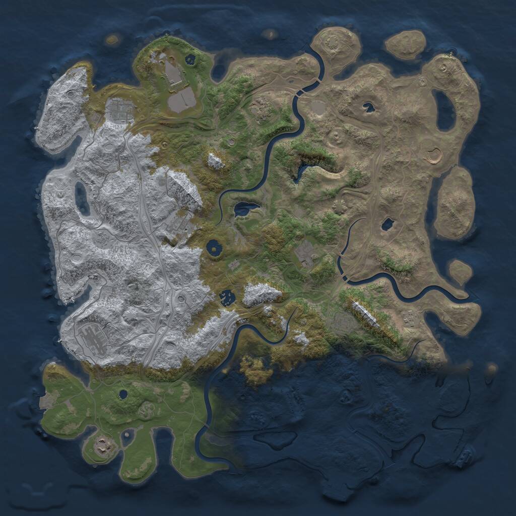 Rust Map: Procedural Map, Size: 4800, Seed: 10520255, 17 Monuments