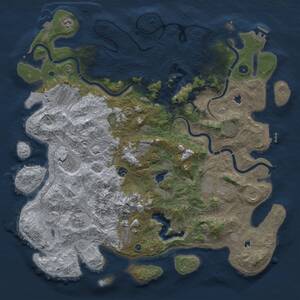 Thumbnail Rust Map: Procedural Map, Size: 5000, Seed: 6734, 17 Monuments