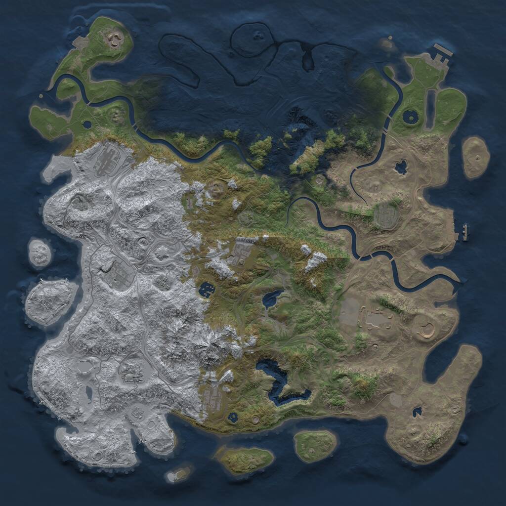 Rust Map: Procedural Map, Size: 5000, Seed: 6734, 17 Monuments