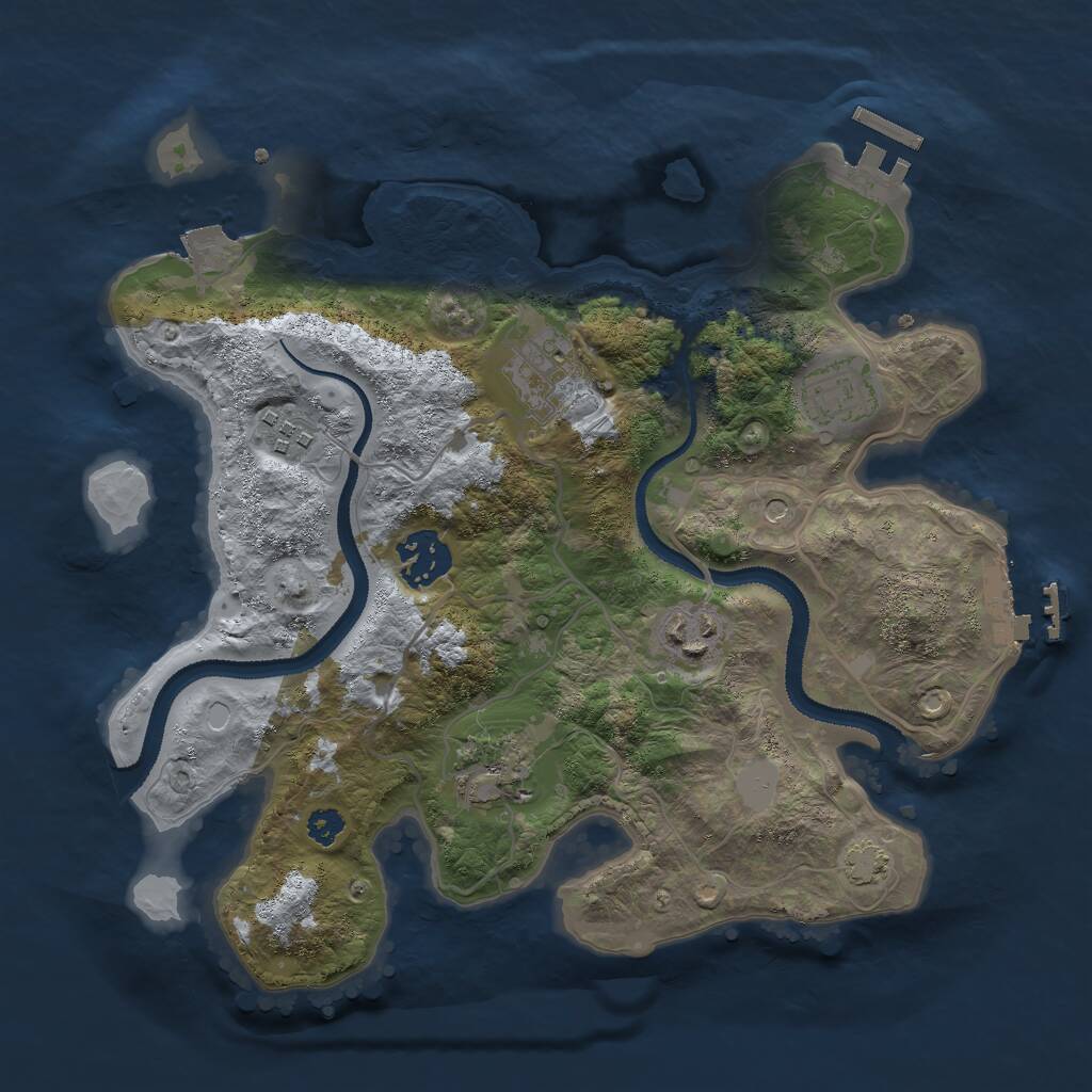 Rust Map: Procedural Map, Size: 3000, Seed: 1556248, 11 Monuments
