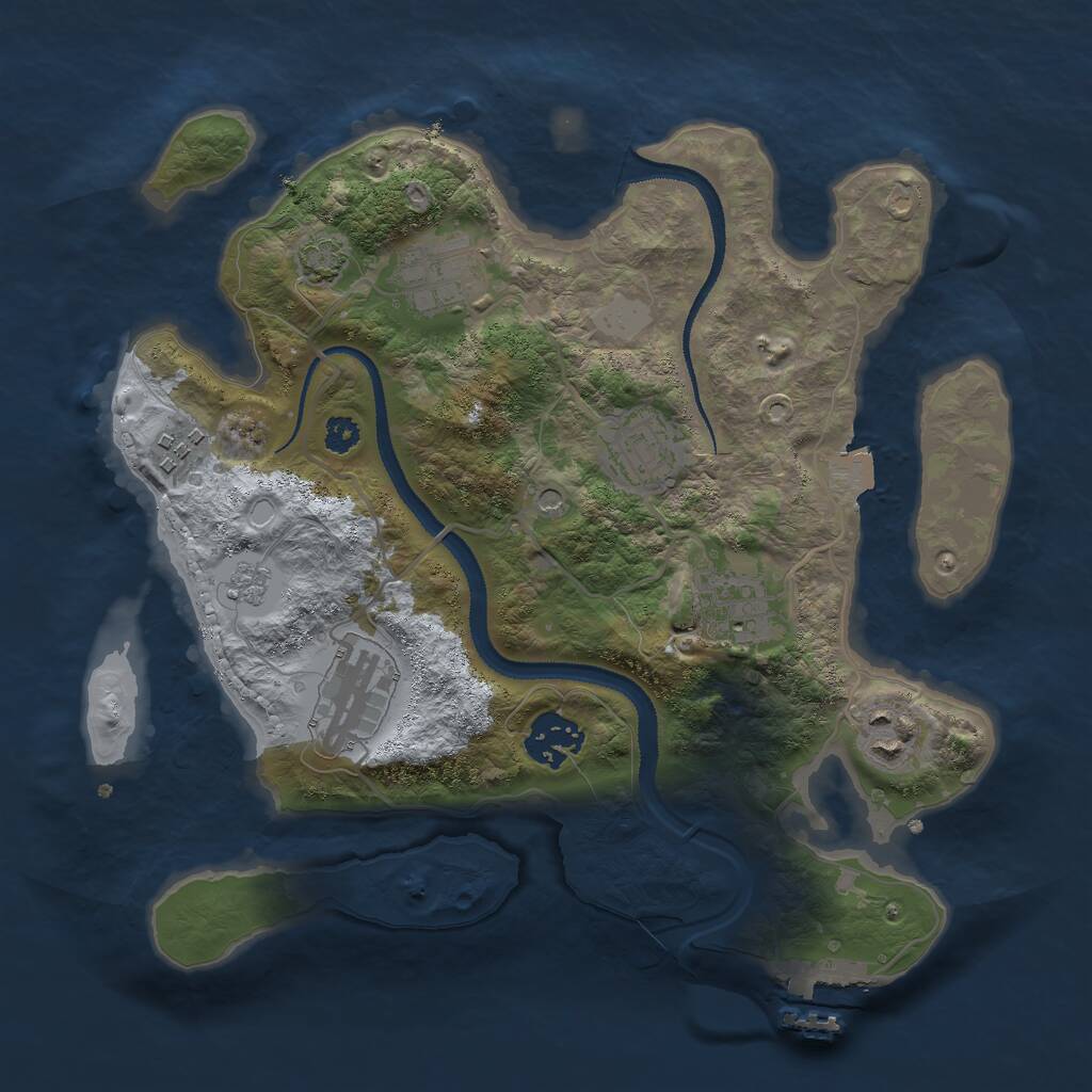 Rust Map: Procedural Map, Size: 3000, Seed: 712837, 12 Monuments