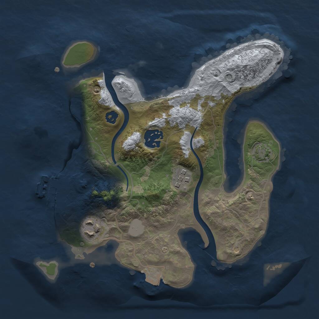Rust Map: Procedural Map, Size: 2500, Seed: 789654123, 6 Monuments