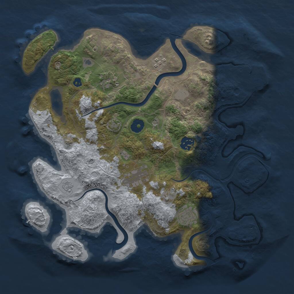 Rust Map: Procedural Map, Size: 3300, Seed: 1687075008, 10 Monuments