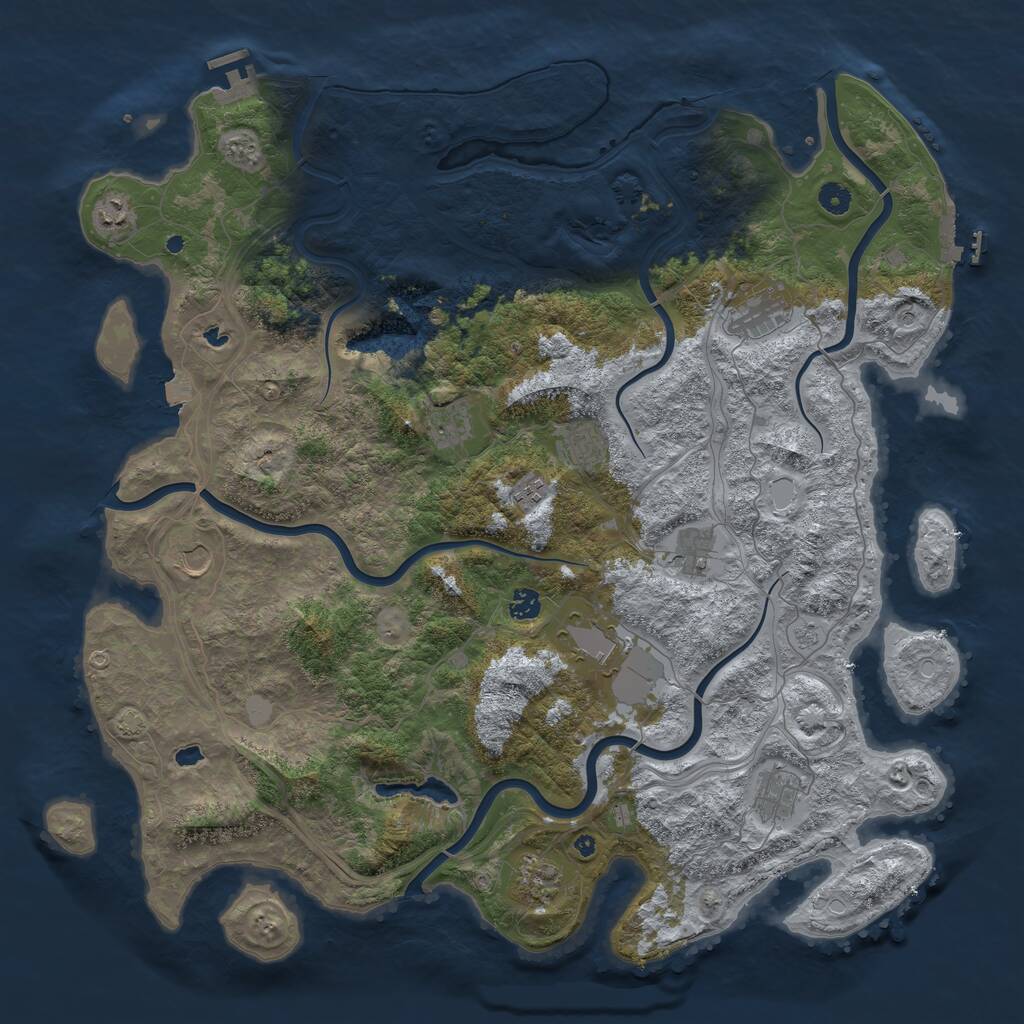 Rust Map: Procedural Map, Size: 4800, Seed: 1605368641, 17 Monuments