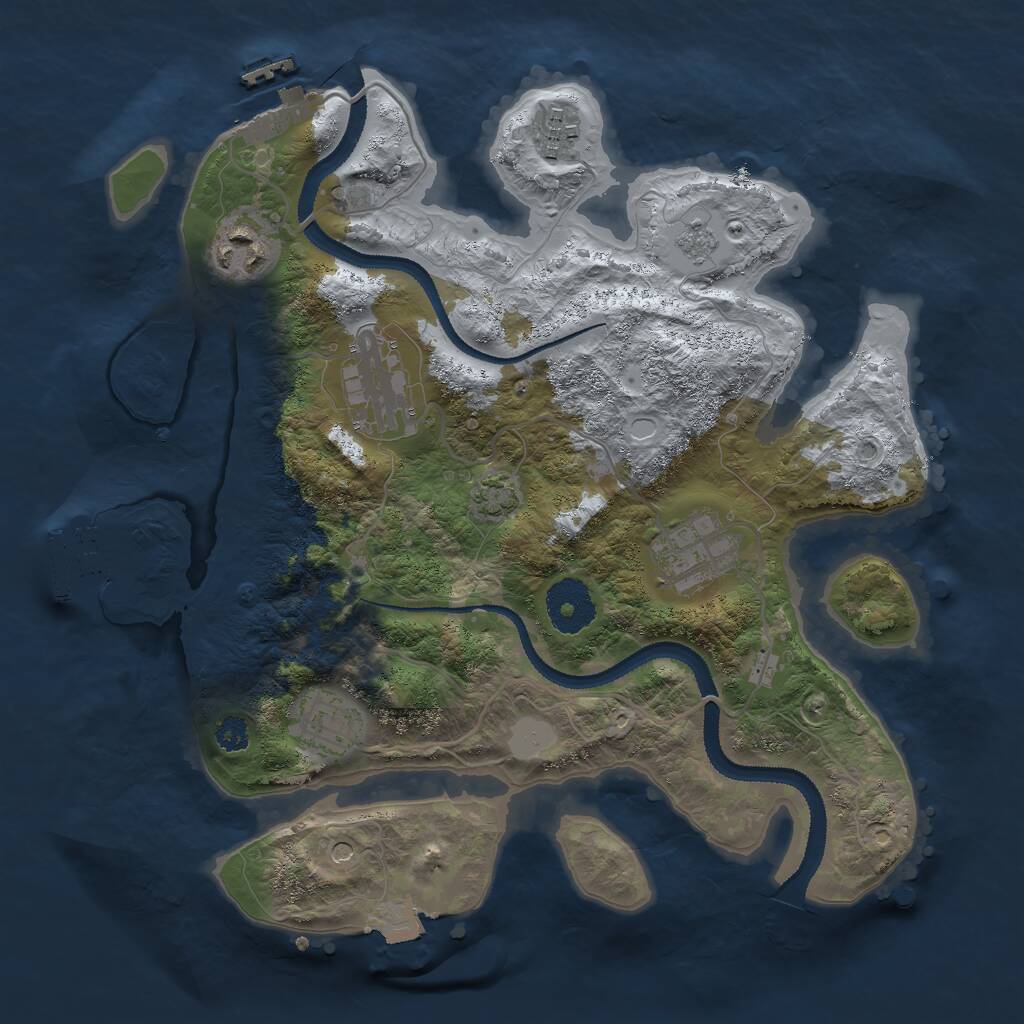 Rust Map: Procedural Map, Size: 3000, Seed: 642790051, 11 Monuments