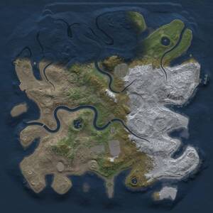 Thumbnail Rust Map: Procedural Map, Size: 3500, Seed: 1810950624, 12 Monuments
