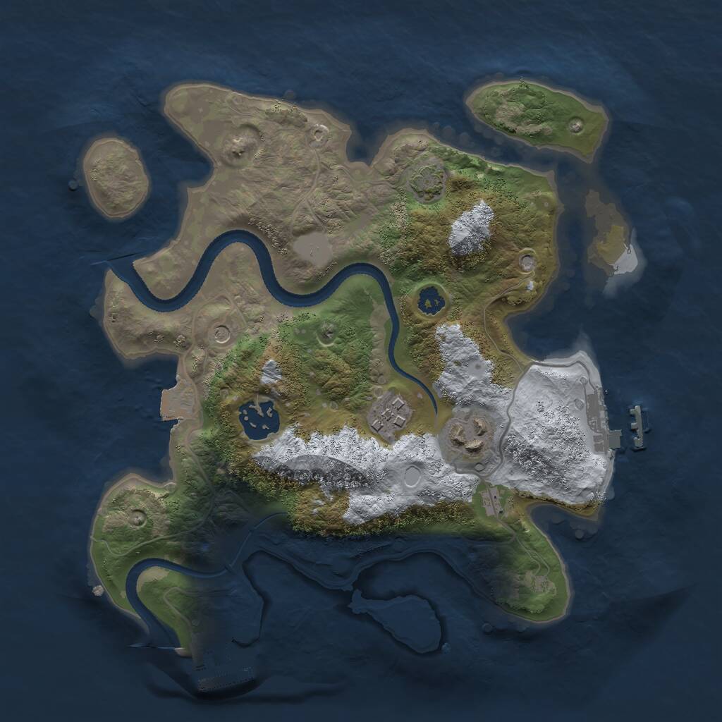 Rust Map: Procedural Map, Size: 2700, Seed: 45000, 8 Monuments