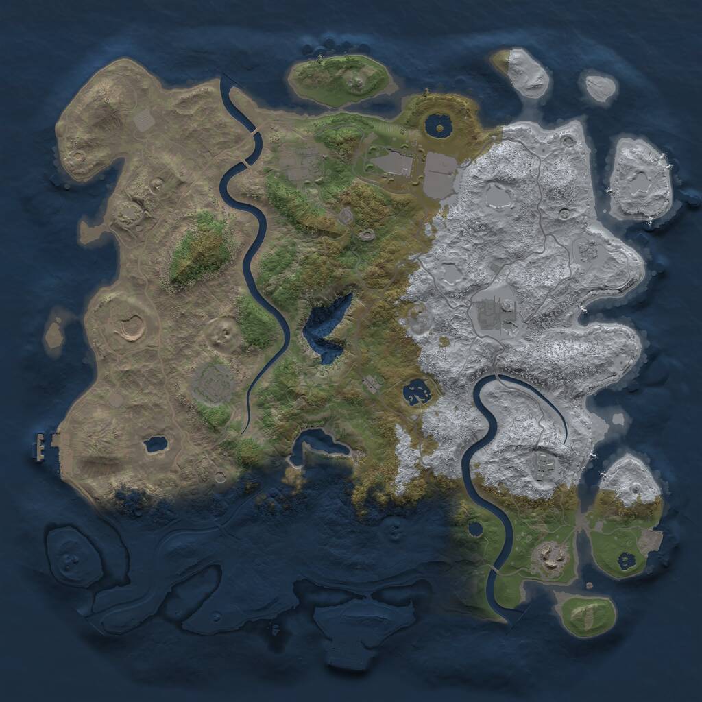 Rust Map: Procedural Map, Size: 4000, Seed: 248024081, 14 Monuments