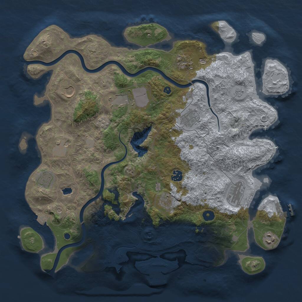 Rust Map: Procedural Map, Size: 4000, Seed: 248024081, 17 Monuments