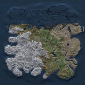 Thumbnail Rust Map: Procedural Map, Size: 4000, Seed: 1557416354, 14 Monuments