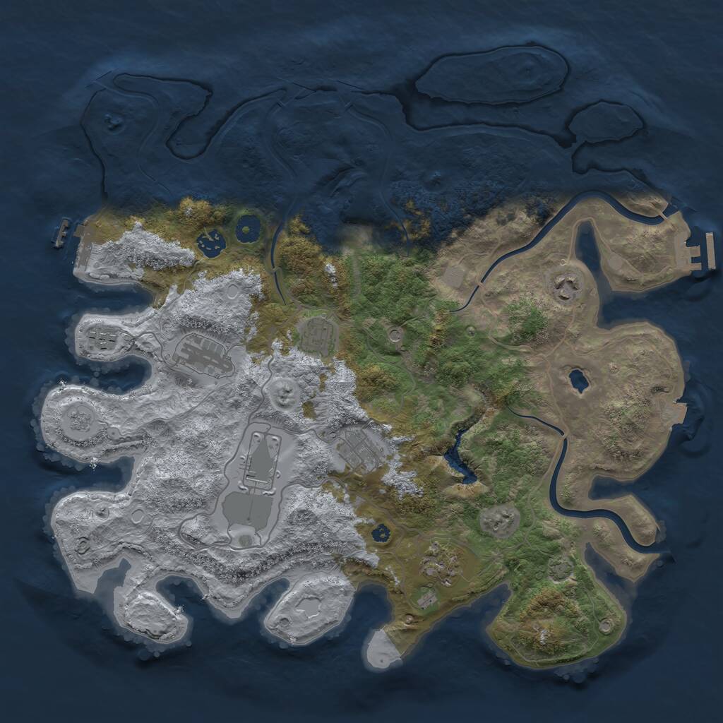 Rust Map: Procedural Map, Size: 4000, Seed: 1557416354, 14 Monuments