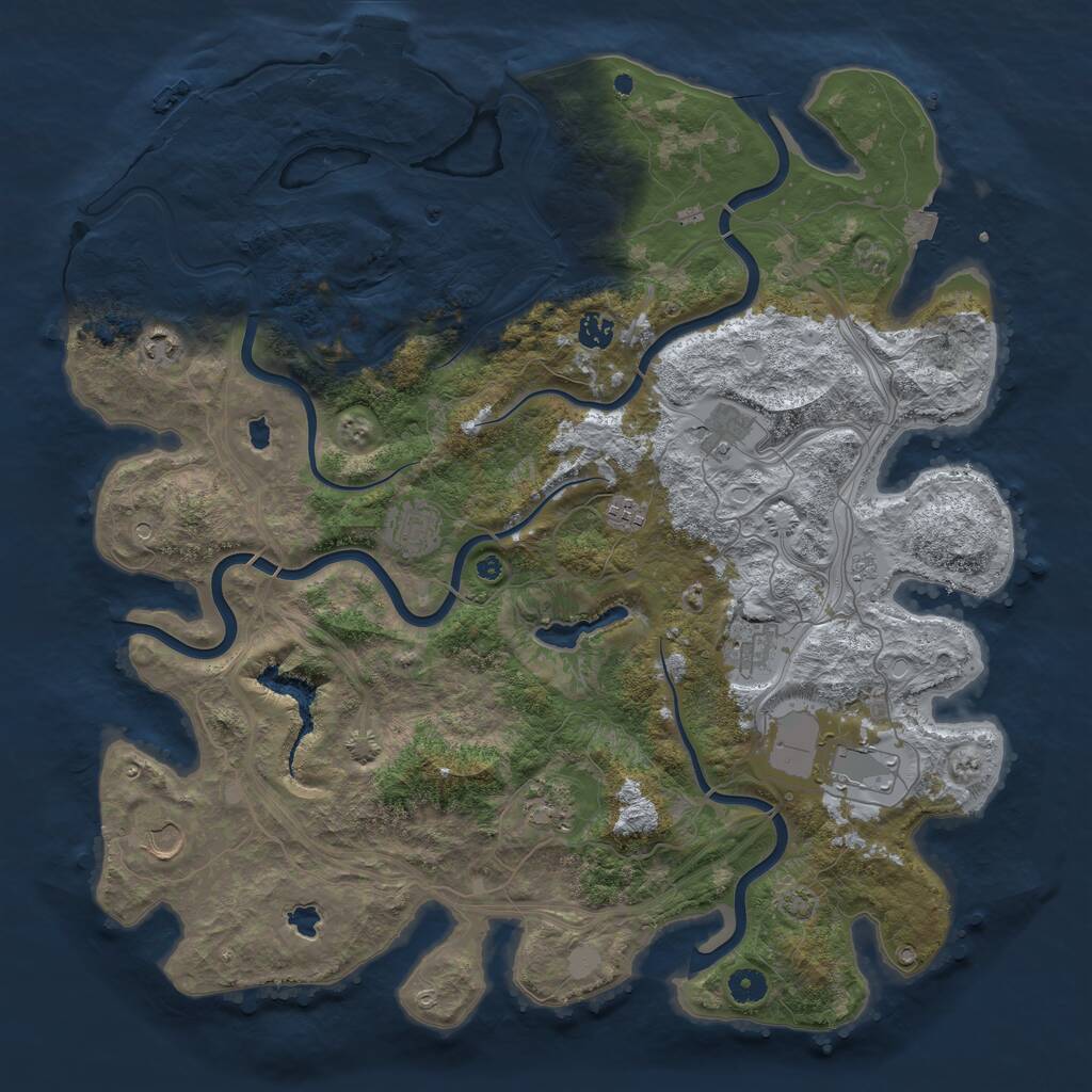 Rust Map: Procedural Map, Size: 4500, Seed: 923880863, 15 Monuments