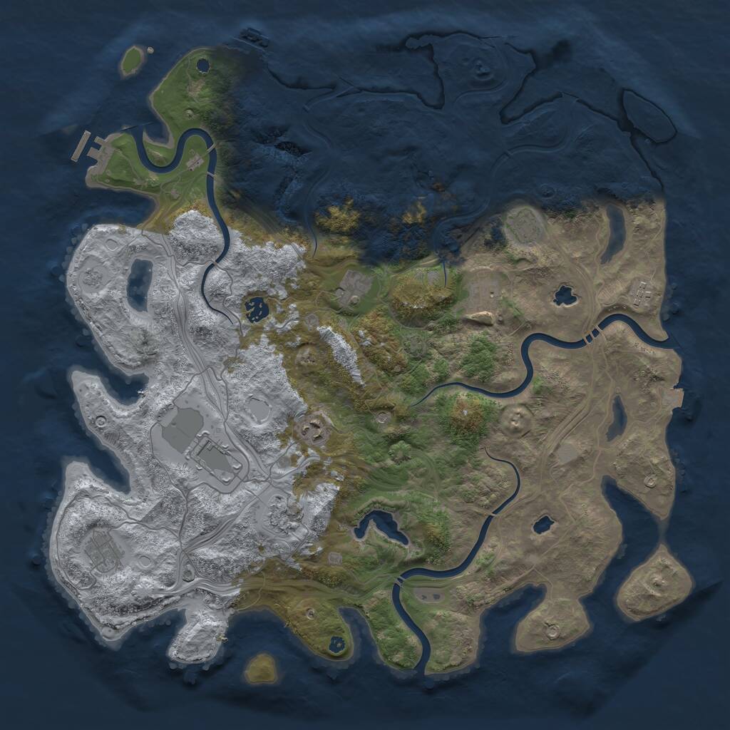 Rust Map: Procedural Map, Size: 4500, Seed: 1391775739, 15 Monuments
