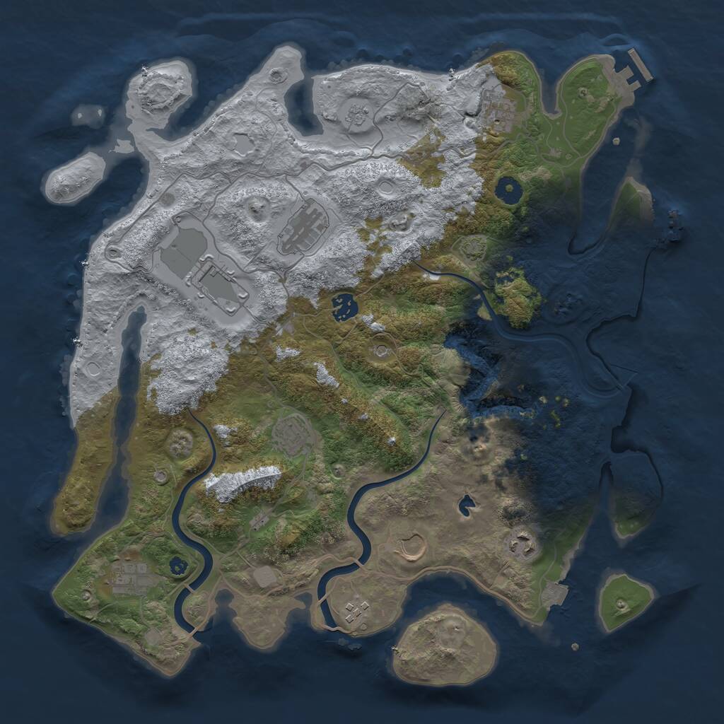 Rust Map: Procedural Map, Size: 4000, Seed: 646536301, 15 Monuments