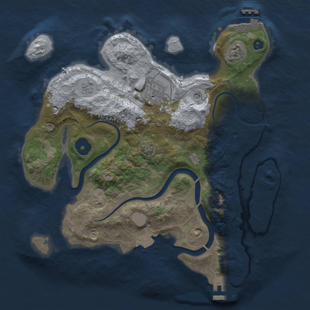 Rust Map: Procedural Map, Size: 2850, Seed: 376526471, 8 Monuments