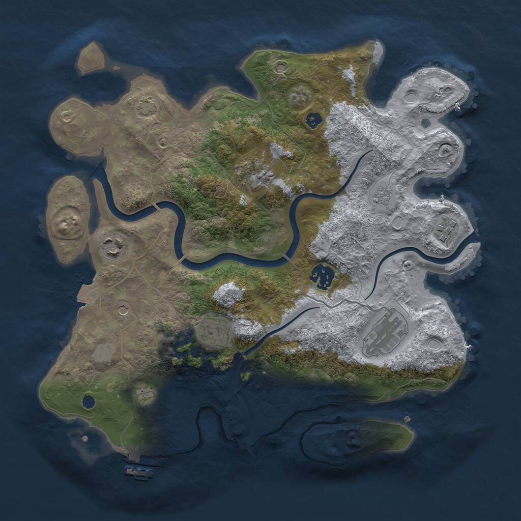 Rust Map: Procedural Map, Size: 3300, Seed: 1289095134, 11 Monuments