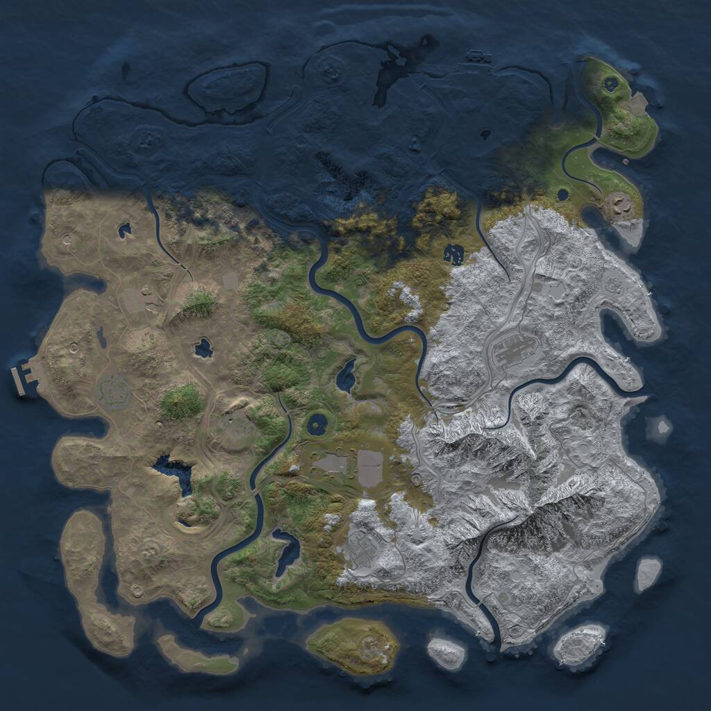 Rust Map: Procedural Map, Size: 5000, Seed: 1445759364, 15 Monuments