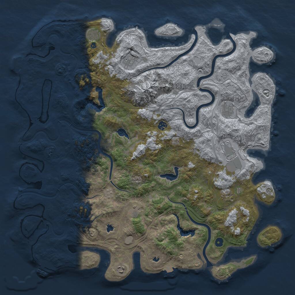 Rust Map: Procedural Map, Size: 5054, Seed: 488881, 15 Monuments