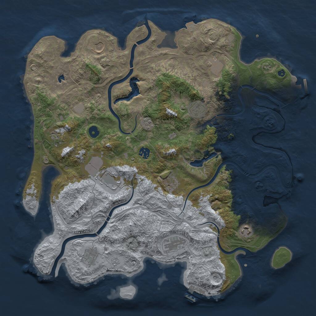 Rust Map: Procedural Map, Size: 4300, Seed: 61098618, 17 Monuments