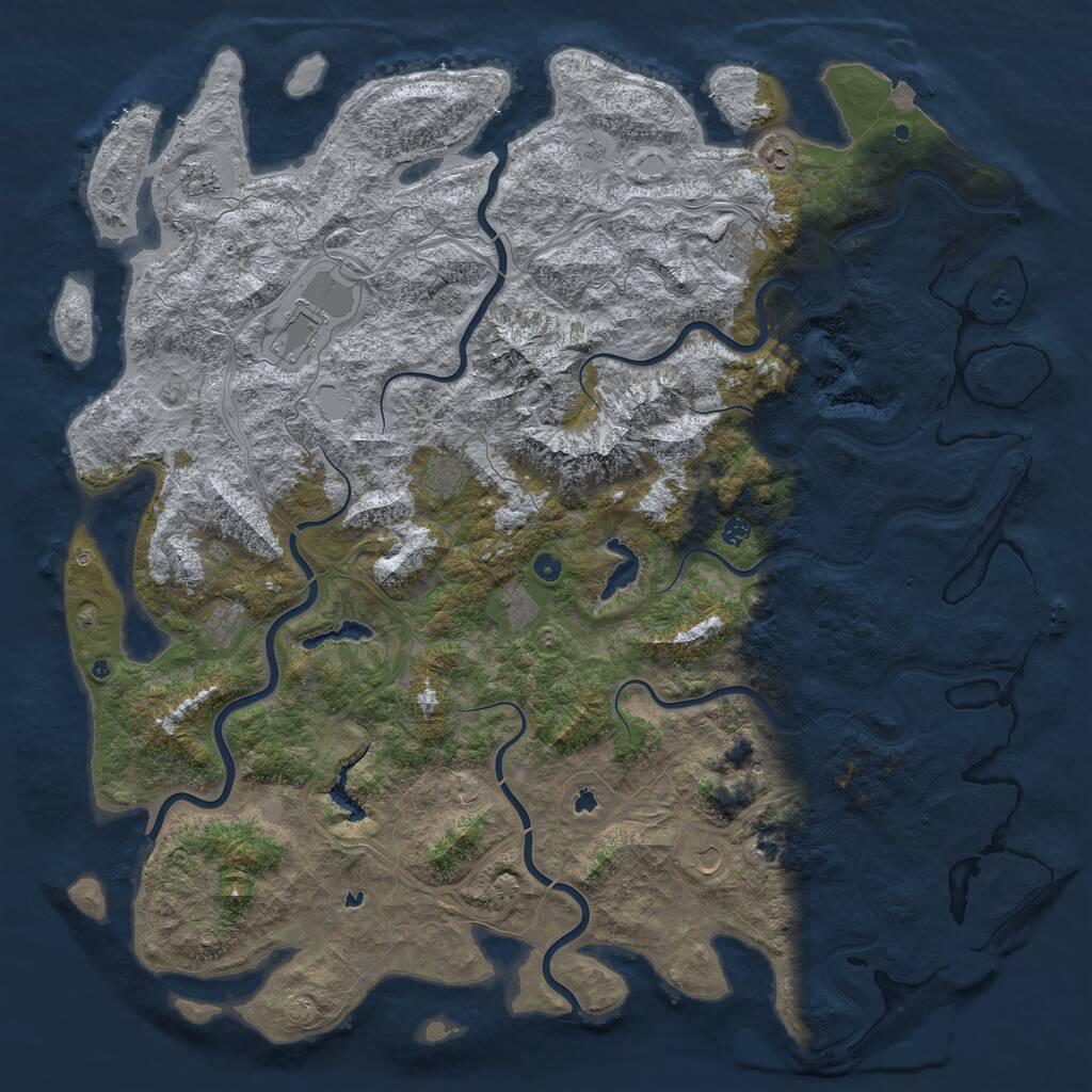 Rust Map: Procedural Map, Size: 6000, Seed: 41769, 16 Monuments