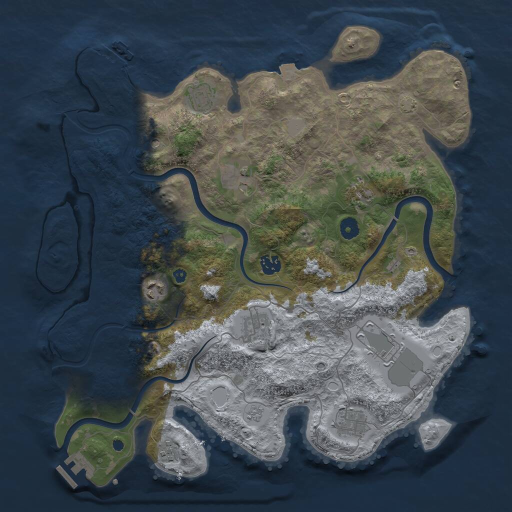 Rust Map: Procedural Map, Size: 3750, Seed: 1620614778, 15 Monuments