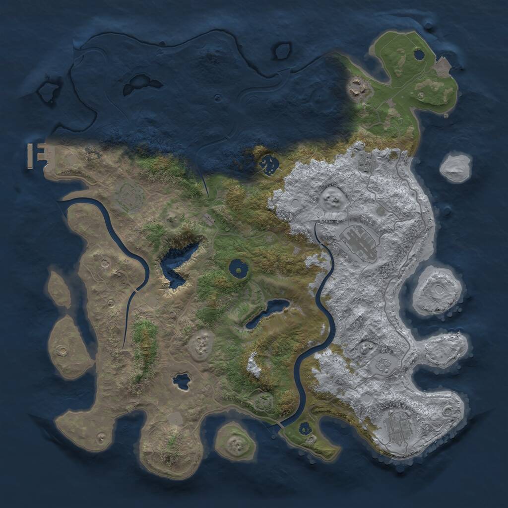 Rust Map: Procedural Map, Size: 4000, Seed: 832535821, 11 Monuments